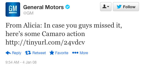 GM's first tweet